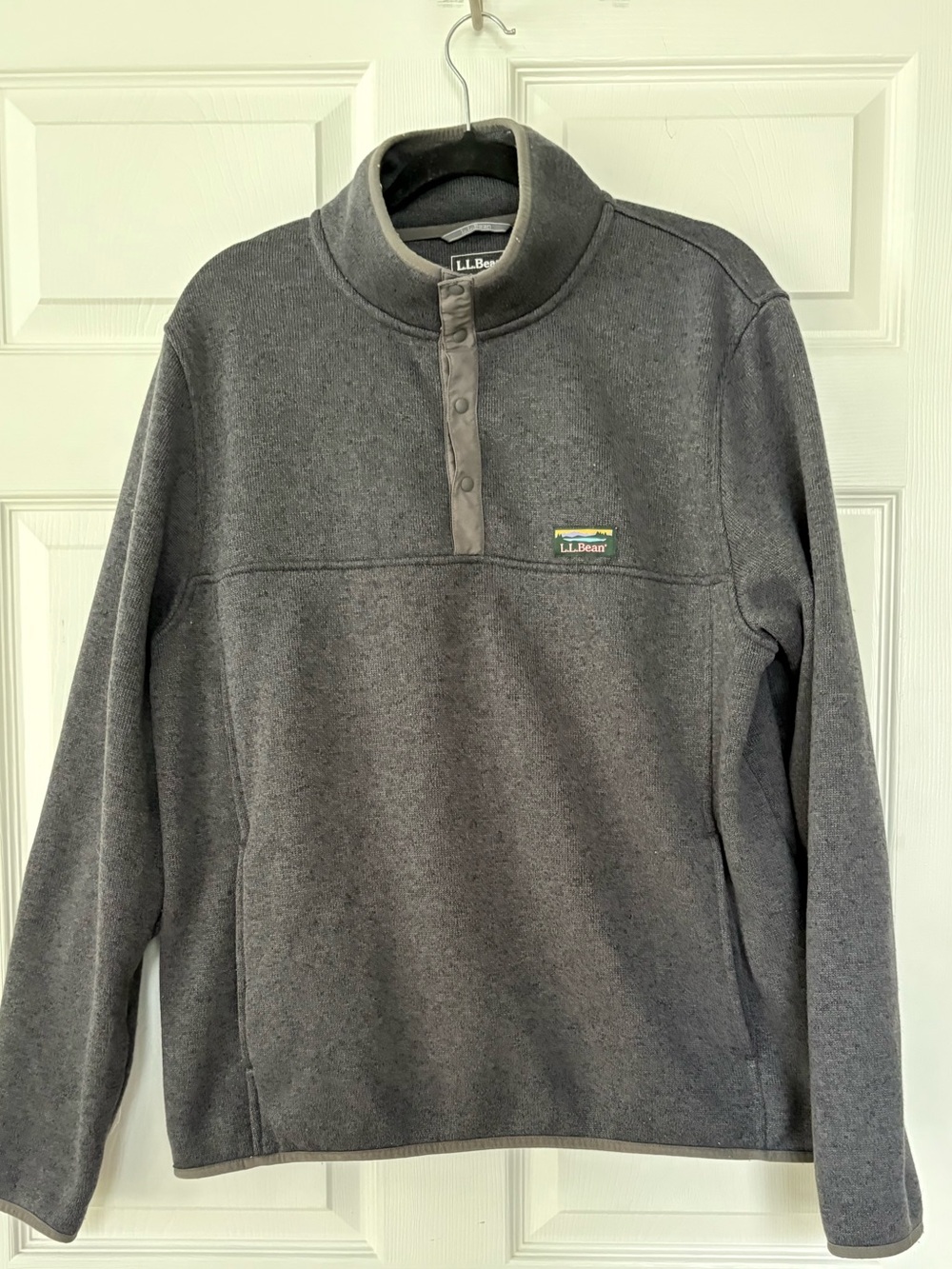 L.L.Bean Charcoal Gray Fleece Pullover
